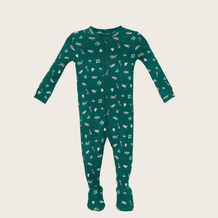 rise little earthling Holiday Sleeper BUHSL00 - Dark Green / 3-6m