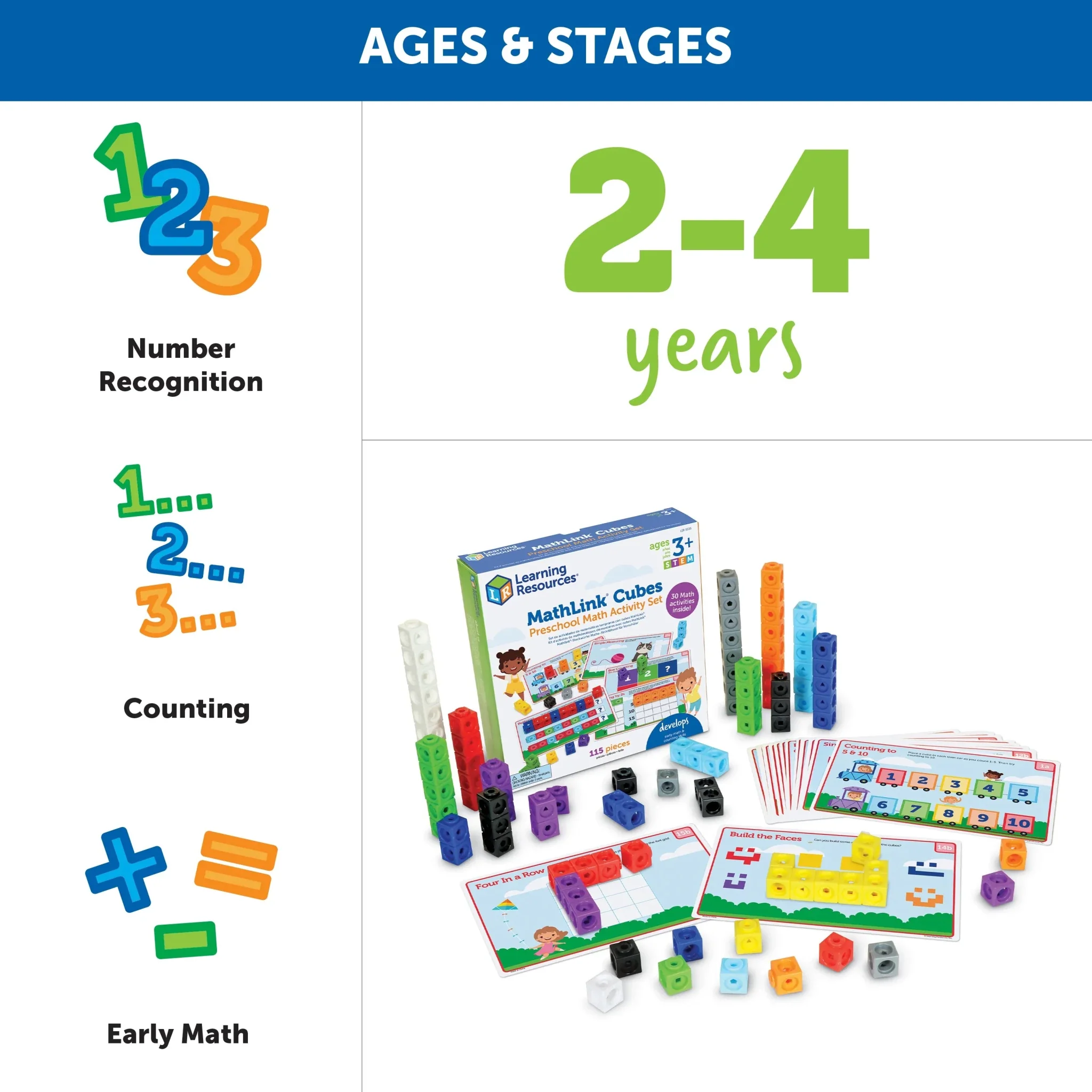 Learning Resources Mathlink® Cubes Preschool Math Activity Set Puzzle - Image 4