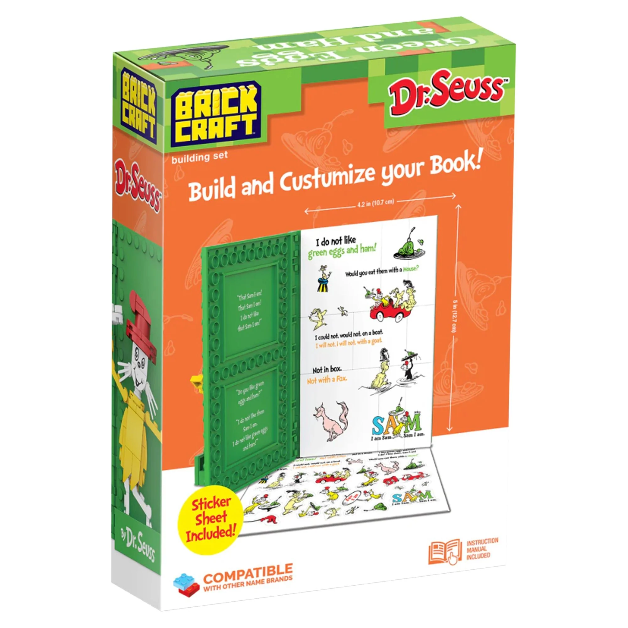 Brick Craft Dr. Suess Build-A-Books: Green Eggs and Ham - 107 Pieces Tray - Image 4