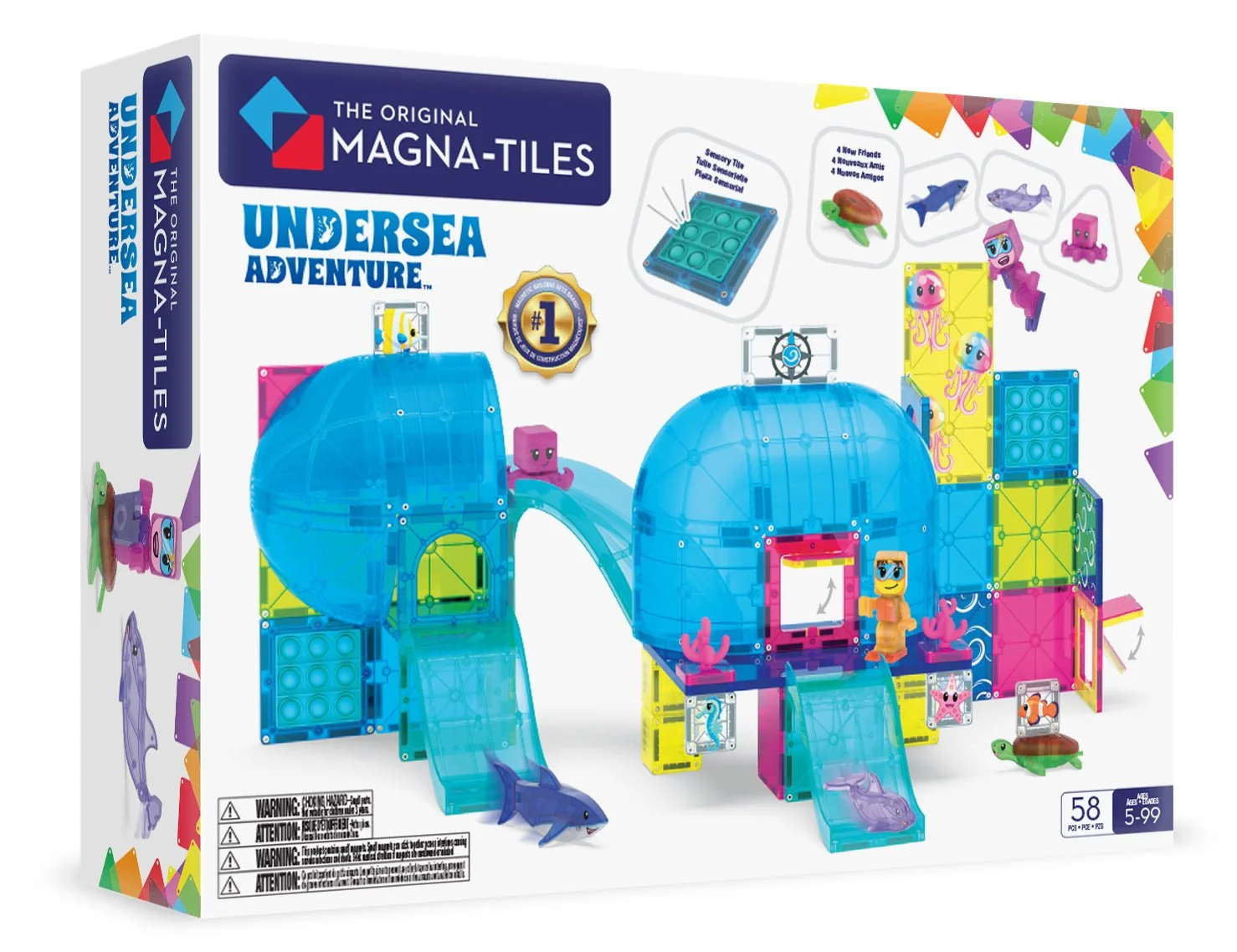 The Original MAGNA-TILES® Undersea Adventure 58-Piece Toy