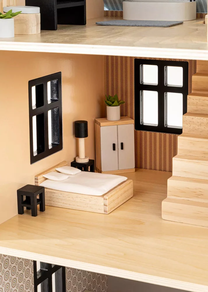 Coco Village Wooden Doll House Master Bedroom Furniture (9 pcs) Soap - Image 17
