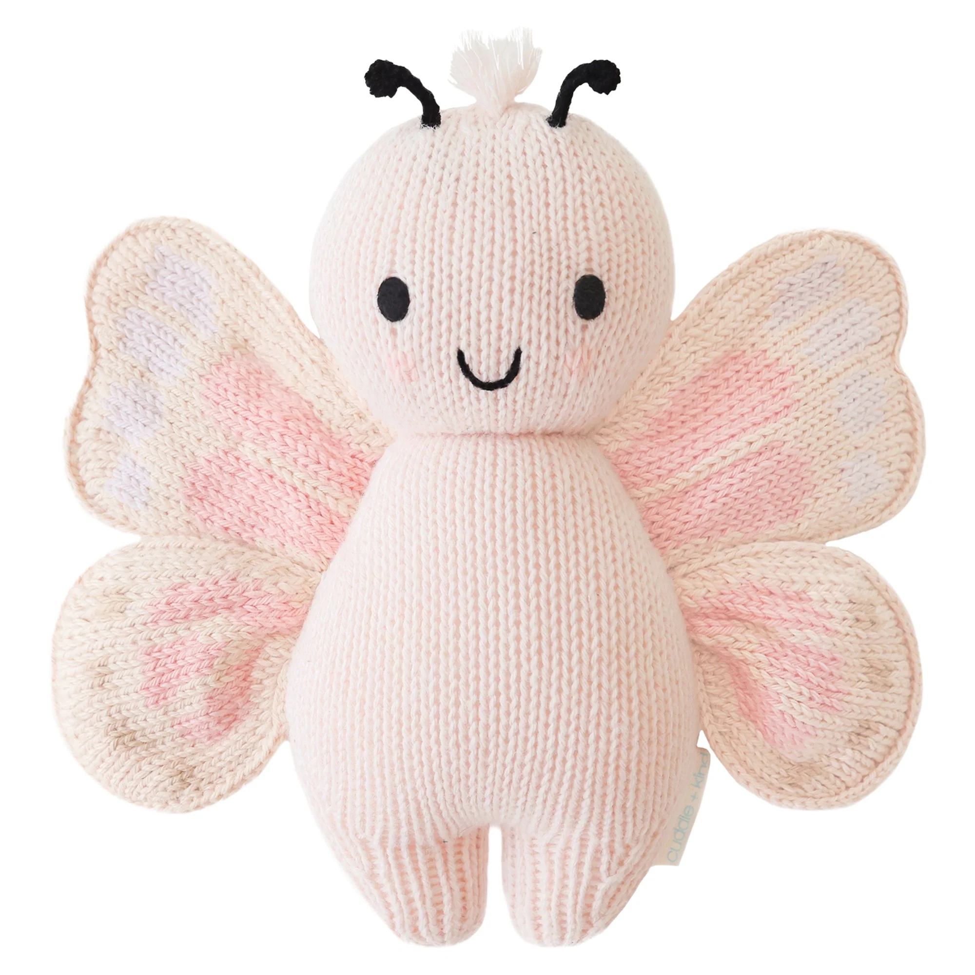 Cuddle + Kind Baby Butterfly (Petal Pink) Hand-Knit Doll Toy