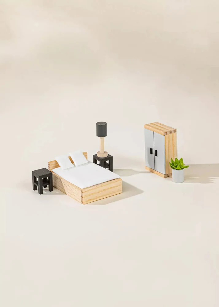Coco Village Wooden Doll House Master Bedroom Furniture (9 pcs) Soap - Image 12