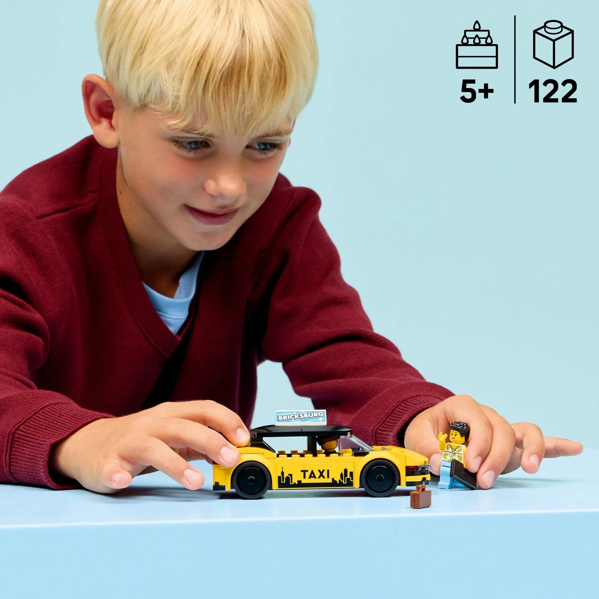 LEGO® City LEGO® Yellow Taxi 60487 Toy - Image 2